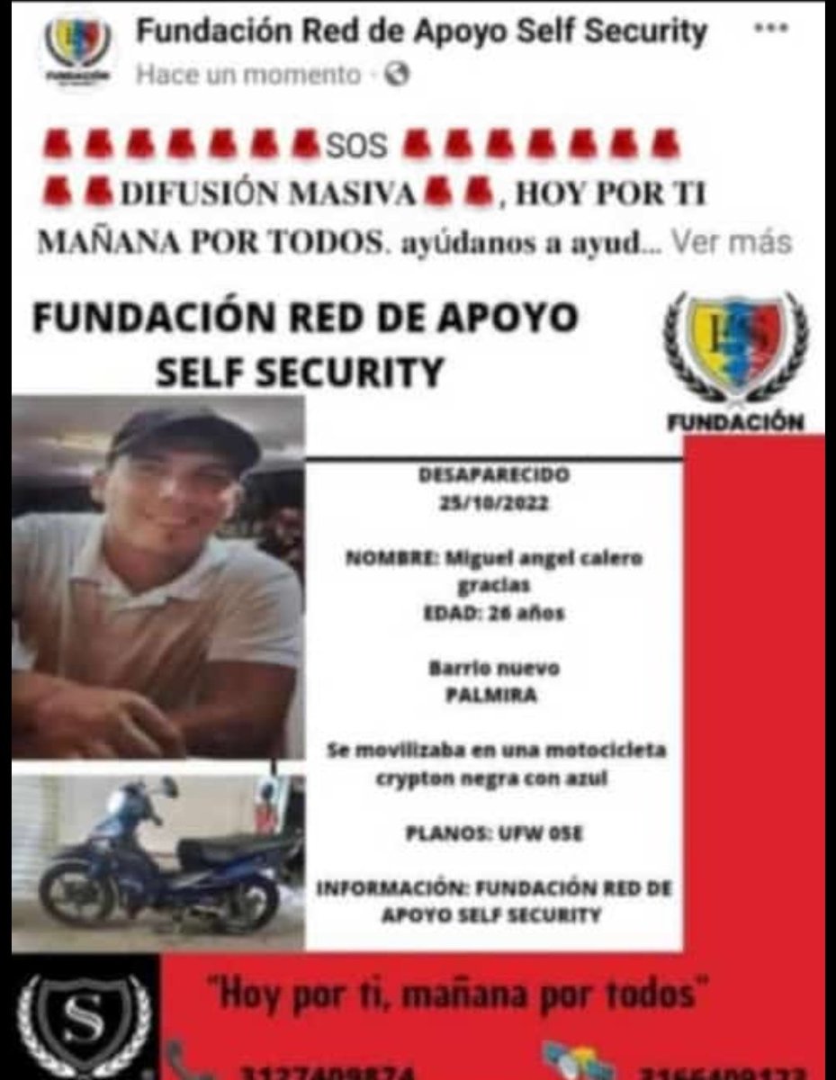 CharliieVela's tweet photo. Oye, atentos, @alejitaCanl, Palmira, reporta desaparecido a Ángel, RT ❤️ por favor, gracias @Jokeraton 
@Analist56181232 @NaNa0320 @VIVIANASUAREZRA @Cami_HiU 
@MarchaAlaHaya @depatriada @ExiliadaP @con_ciencia7021 
@Lorena02749944 @CaliWebCo 
@elpaiscali @CarlosJulioLem3 https://t.co/kyo6EnWAHo