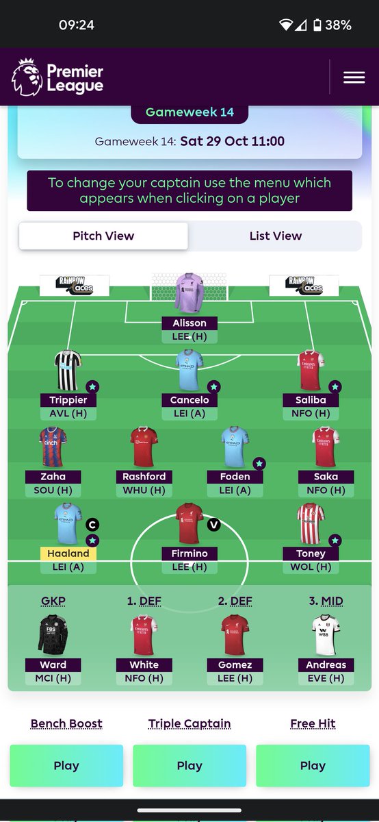 #GW14 🔒
🏅Haaland
OR 🌍 1,730,635
Hopefully back to green arrows this week
#fpl #FPLCommunity