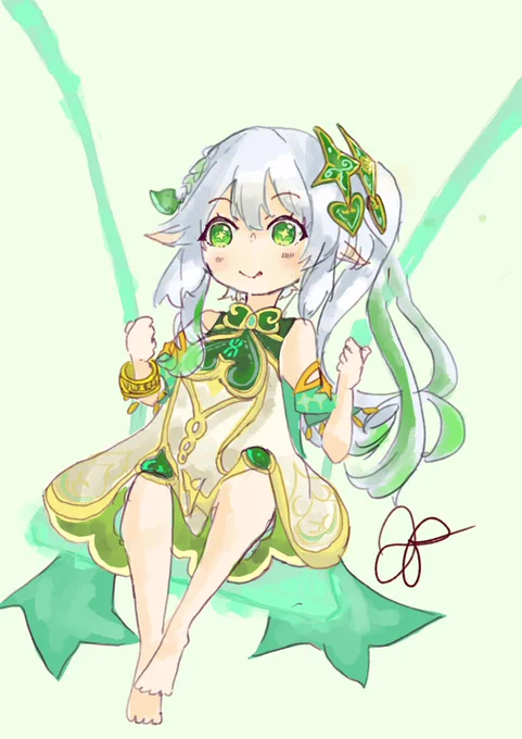 遅れちゃいましたけど、ナヒーダちゃん誕生日おめでとう!!ずっと笑顔でいてくれ!!!教令院は許さん!#原神 #ナヒーダ #Nahida 