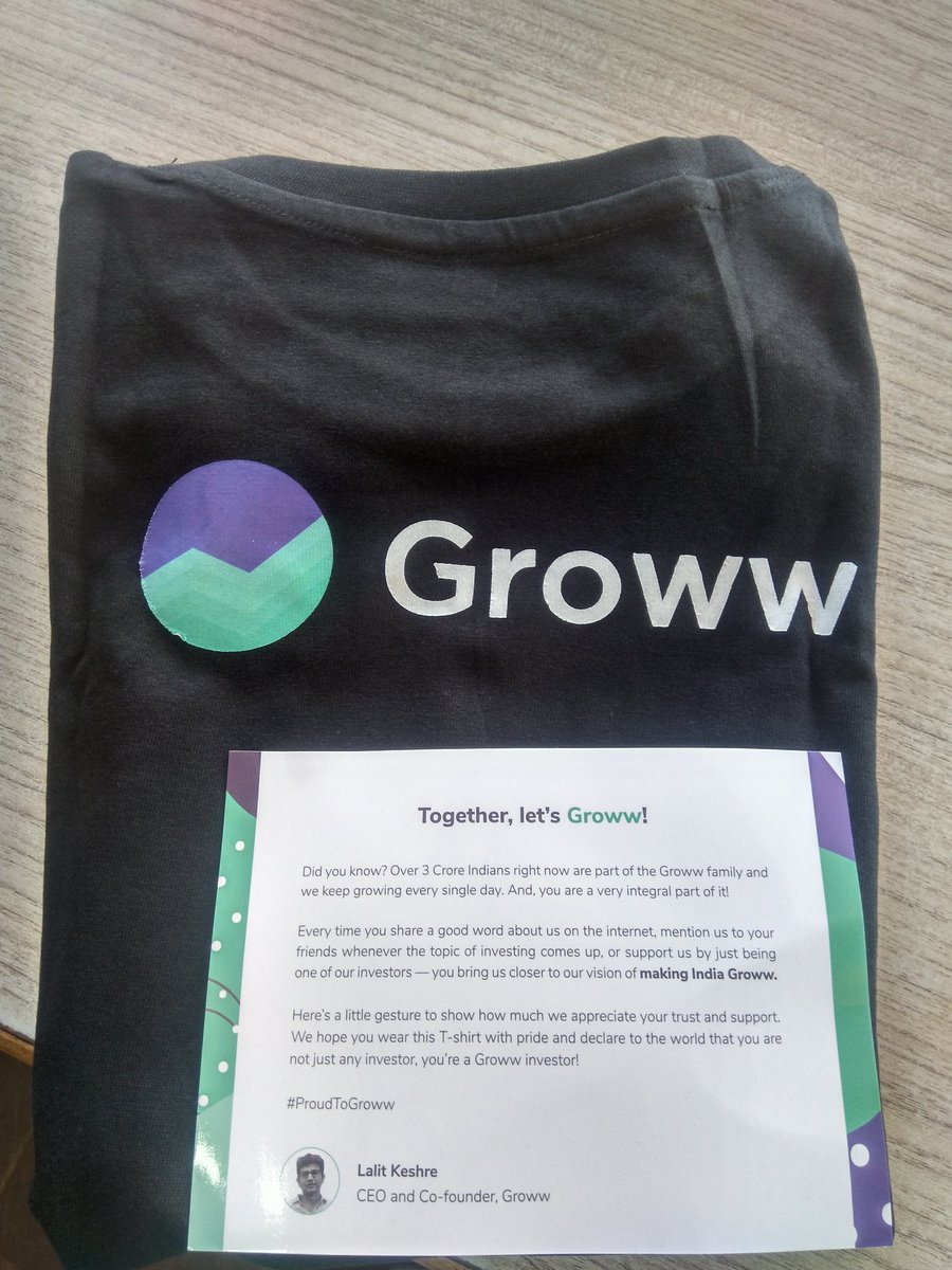 vikaskathare2's tweet photo. Received this goodies from @_groww team. thanks for sending this gift @lkeshre
 #Groww
#ProudToGroww https://t.co/EprAOXGQU5