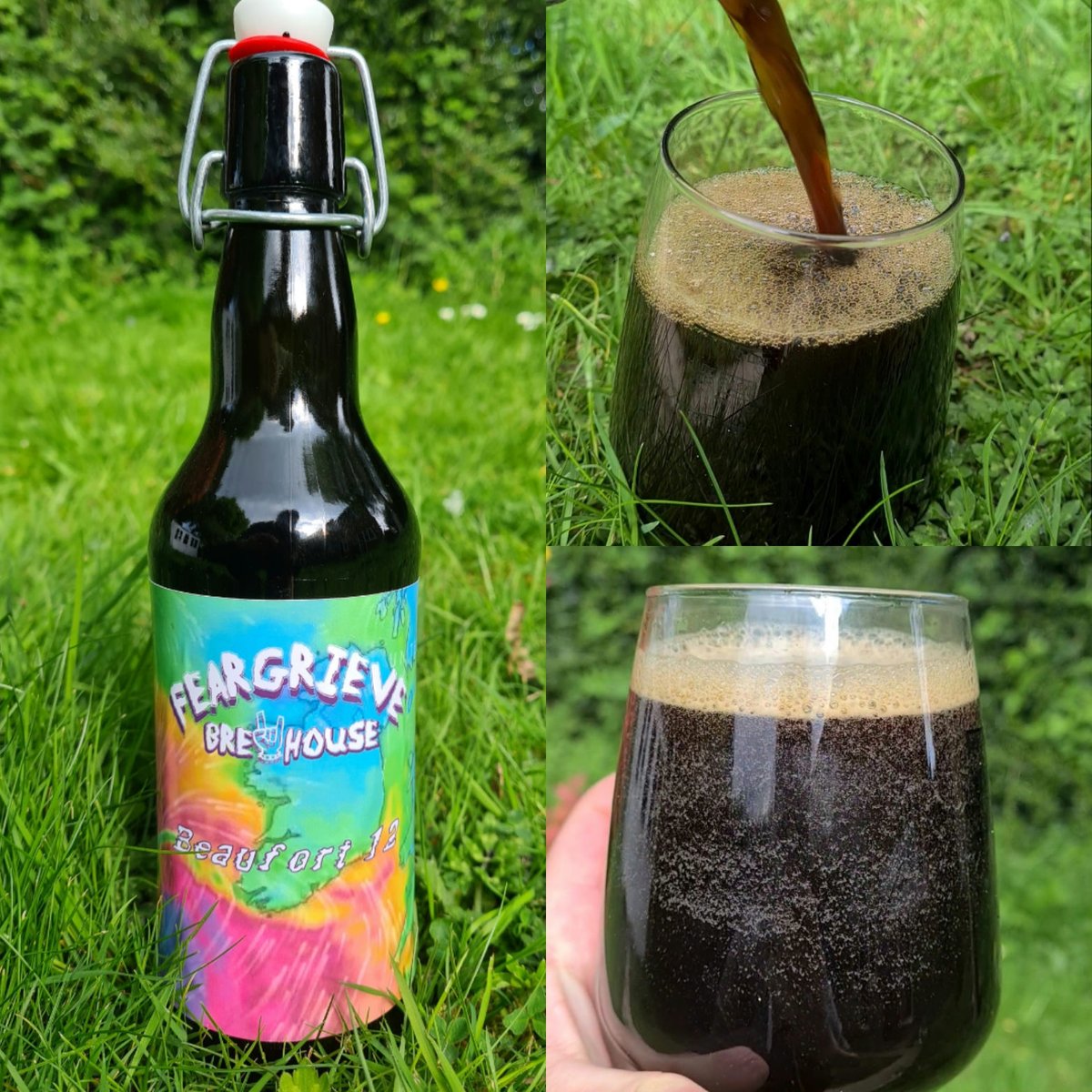 DomFeargrieve's tweet photo. My 4th homebrewed beer - 3.9% dark mild! Named for &amp; featuring Storm Eunice! Good carbonation &amp; head retention, very smooth, silky mouthfeel &amp; medium body. Chocolate, coffee, nutty, biscuits, sessionable and lightly bitter🍻
#beer #darkmild #CraftBeer #homebrew #homebrewing https://t.co/WY07cOS20a
