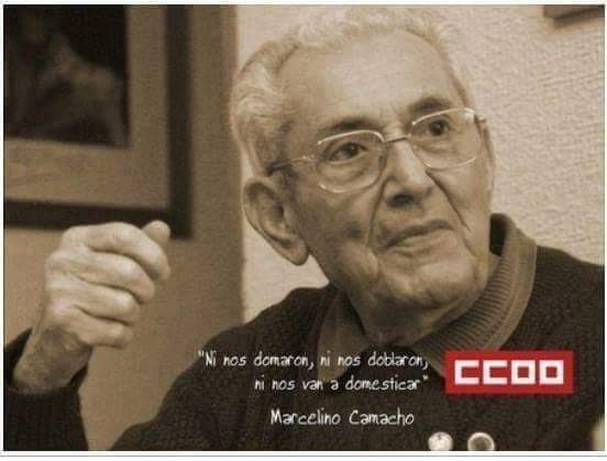 Bon dia amb el sempre bon record de Marcelino Camacho. Històric dirigent de @CCOO , va lluitar contra la dictadura, sindicalista actiu amb convicció i fermesa Avui de 2010 va morir, però el seu legat perviu