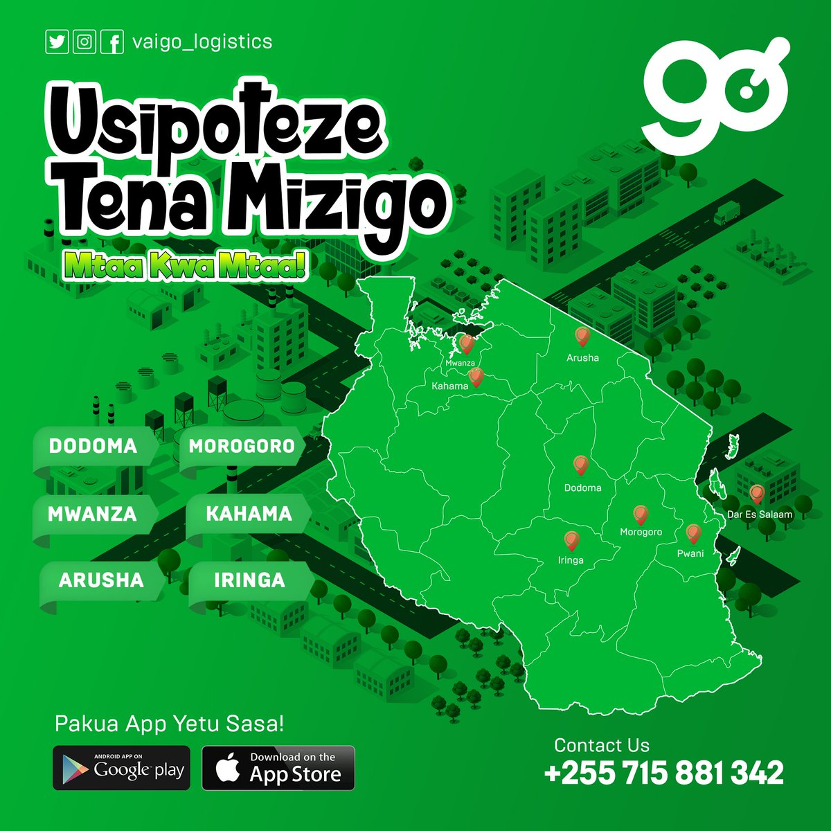 VaiGo_logistics's tweet photo. Mizigo yako imewahi kupotea au kuharibika?

Sababu moja kuu ni ufuatiliaji(tracking) system zisizoaminika.

Tracking hutumika kwa uchunguzi wa watu au vitu kwenye harakati na kusambaza kwa wakati.

VaiGo inatumia tracking system ianyo kuhakikishia huduma kamilifu!

 #VaiGo https://t.co/gZFmghNZyU