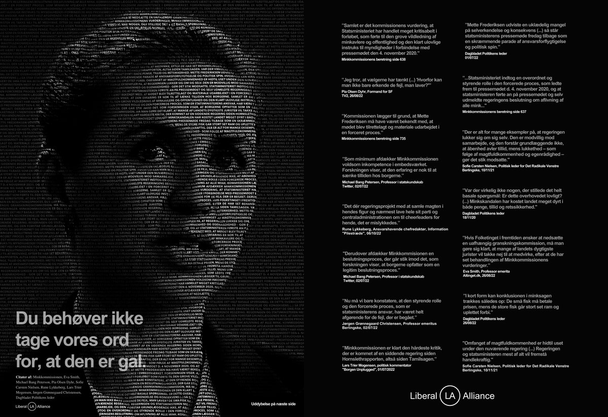 AlexVanopslagh's tweet image. Det er ikke kun os borgerlige, der kan se, at den er gal med Mette Frederiksens regerings forhold til magten.

Det minder vi Informations læsere om i en annonce i dag.