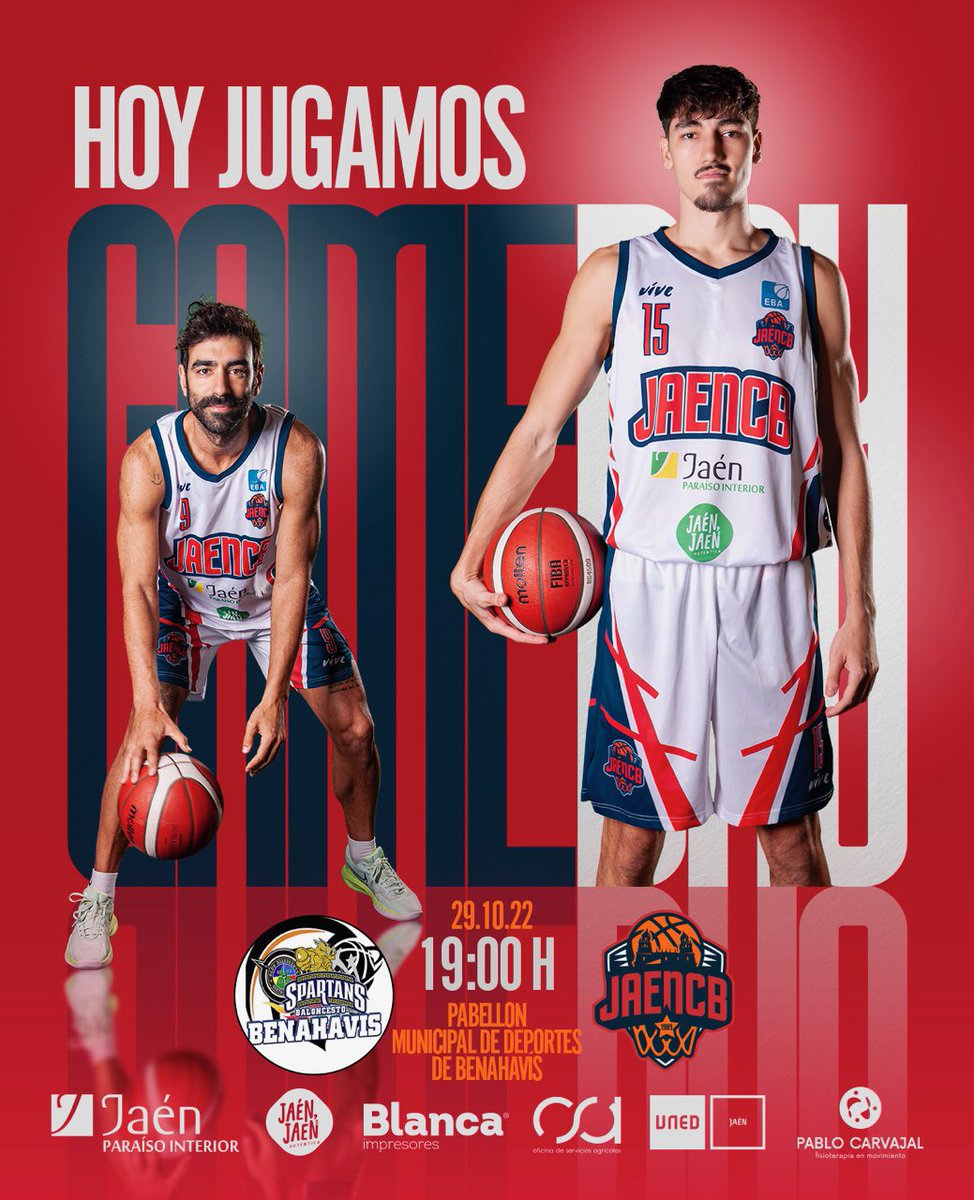 jaen_cb's tweet image. 🏀 HOY JUGAMOS

🕒 19:00
🆚 @BasketBenahavis 
🏟️ Municipal Benahavis

📺 El partido será retransmitido gratuitamente a través de youtu.be/RtXUlWx0JTE (@BasketBenahavis )

#jaencb #todoalrojo
