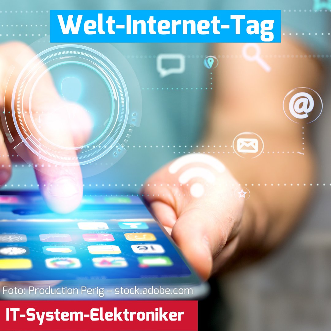 MEBerufe_Info's tweet photo. Am 29. Oktober 1969 wurde die erste Botschaft per Internet übertragen. Daran erinnert der Welt-Internet-Tag. IT-System-Elektroniker/innen kümmern sich darum, dass Unternehmen mit der Welt online verbunden sind, sorgen für Datensicherheit und beheben Systemfehler
#weltinternettag https://t.co/cgKpLf3vfw