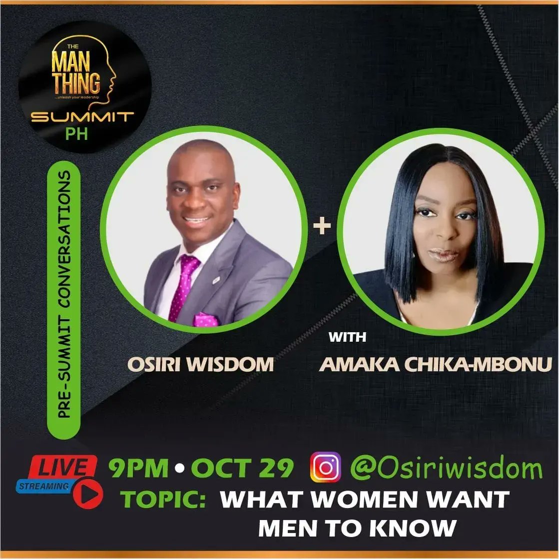 OsiriWisdom's tweet photo. Man And Women Matter!
ππππππππππππππππππππππ
Women Seriously Want To Communicate Some Things To Men!
π€π€π€π€π€π€π€ join @AmakaChikaMbonu and @OsiriWisdom tonight 9pm tonight for this crucial Conversation. #TheManThingSummit #OsiriWisdom https://t.co/eqjnbeIpg9