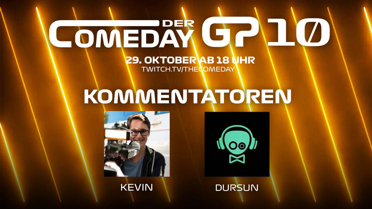 thecomeday's tweet photo. @Kevin_Dammer99 ist natürlich wieder als Kommentator beim #ComedayGP dabei und wird das Spektakel gemeinsam mit @_Dursun_38_ kommentieren😎🔥 https://t.co/vOyUjCcIEy