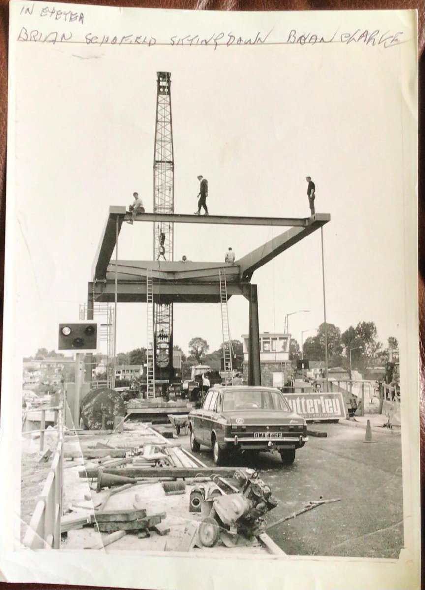 ButterleyTrust's tweet photo. Mr Brian Schofield has shared his photograph of him sitting on the front left of the structure the #ButterleyCompany team are erecting over the #ExeterCanal in the early 1970s.
He also found a Youtube video of the #ExeterCanal Lift Bridge, a #basculebridge, https://t.co/mtu6TY46qs