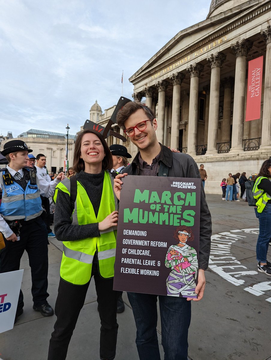 I'm not a mother (and not planning on having a baby anytime soon) - and it's because the childcare situation is so terrible in the UK.

Well done @PregnantScrewed for organising the amazing #MarchOfTheMummies. 7000 of us in London want change!