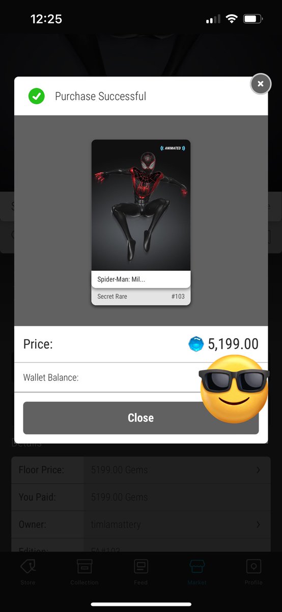 VeVeWhale's tweet photo. Pulled the trigger before crypto to NFT. Where’s this Miles SR group at?! #veve #milesmorales https://t.co/KZjydy4Xo6