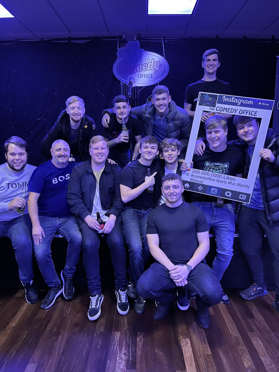 SportsU21s's tweet photo. Some of the lads were out last night down at the @THECOMEDYOFFIC1 another hilarious show put on by the main man @MurrellTony 👏👏 https://t.co/f1MutI9BWC