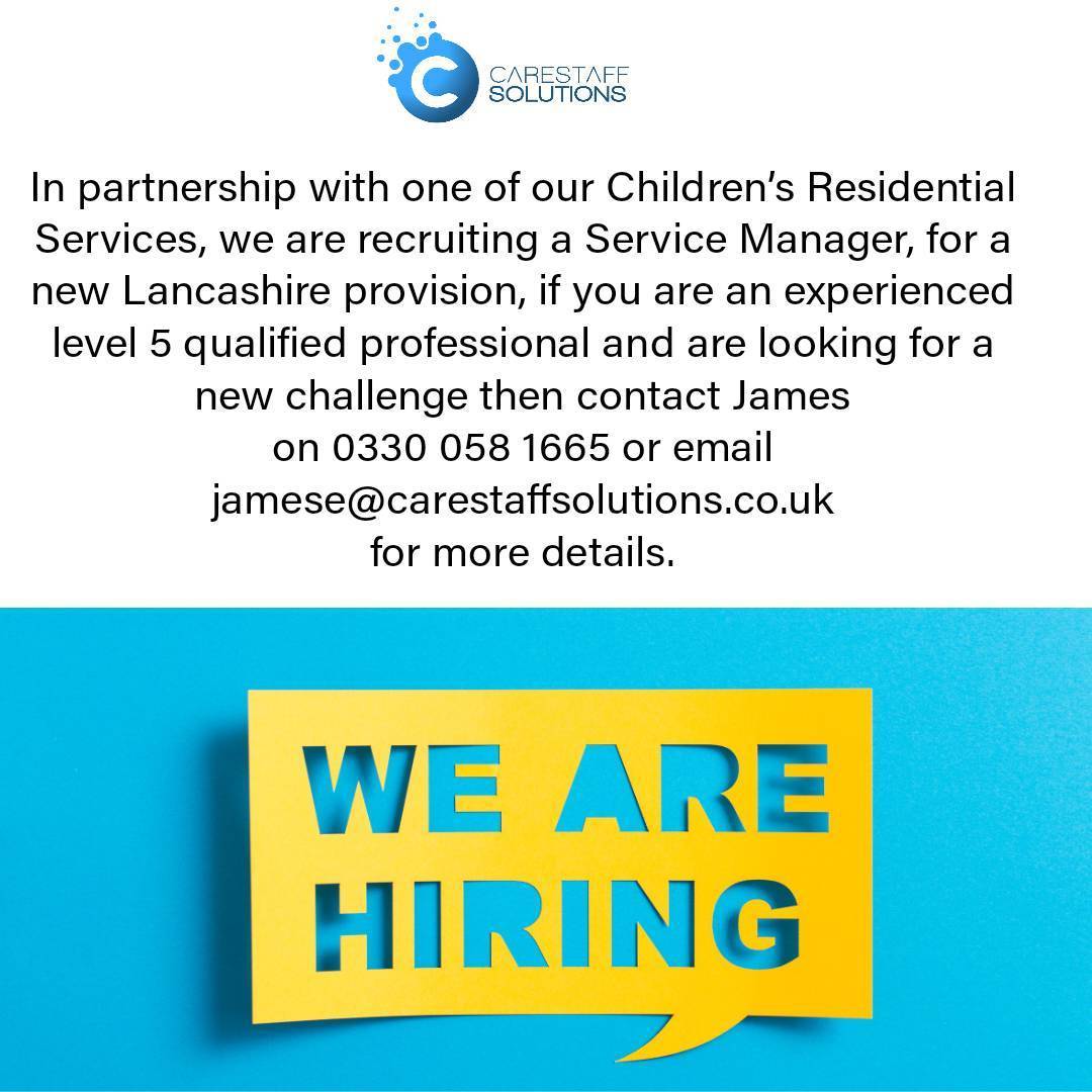 carestaff's tweet photo. New job opportunity for a Children's Residential Manager in Preston, Lancashire.
#carestaffsolutions #jobs #children #residential #manager #recruiting #preston #lancashire #joinus #opportunity #level5 https://t.co/MRKV2hOdKD