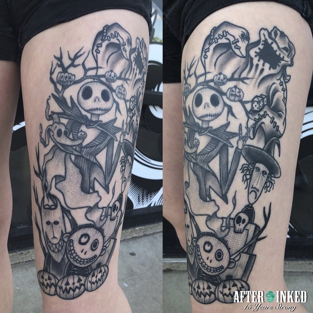 AfterInked's tweet photo. Let's enjoy this week with horror tattoos and Halloween characters. A special day where we become children again. #HalloweenTatoos #TrickOrTreat #afterinked #proudusers #formulatedforperfection #afterinkedeveryday #tattooaftercare #vegan #dannysmithink #creativeculturetattoo https://t.co/CKri4xwRg8