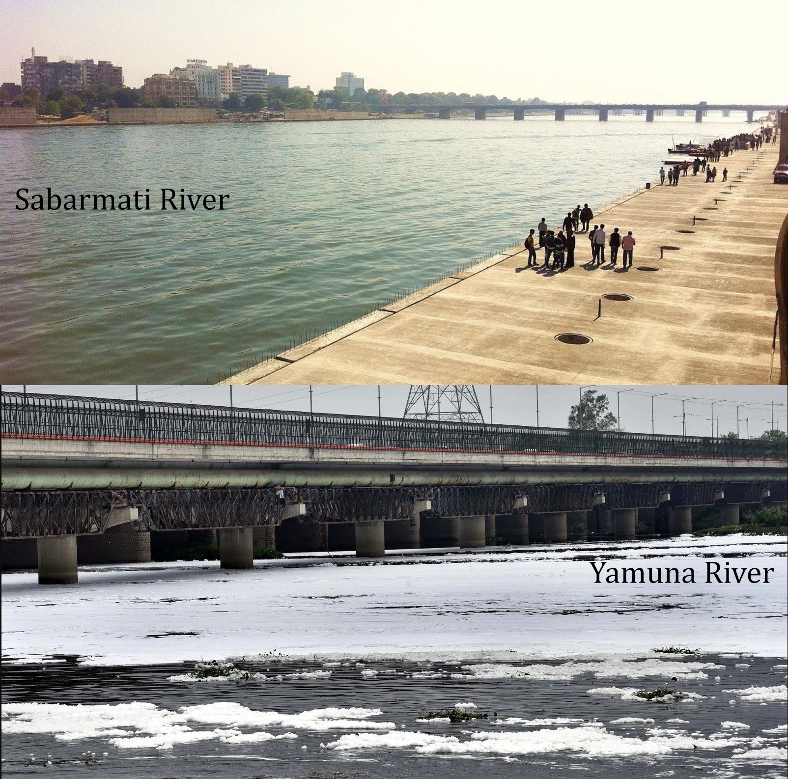 Tweeples compare clean Sabarmati Riverfront and polluted Yamuna prior to Chhath Puja