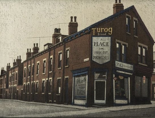 Stuart Walton street corner 1975 #stuartwalton #northernart #grim #leedsartist #yorkshire #paintings