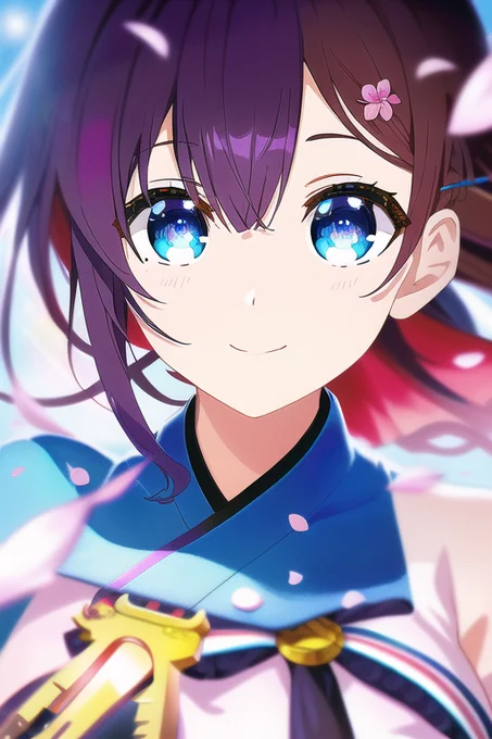 エフェクト盛りを追加したアニメキービジュアル的画風#NovelAI 