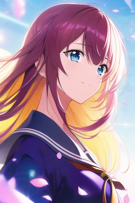 エフェクト盛りを追加したアニメキービジュアル的画風#NovelAI 