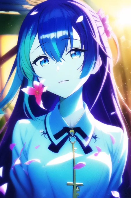 エフェクト盛りを追加したアニメキービジュアル的画風#NovelAI 