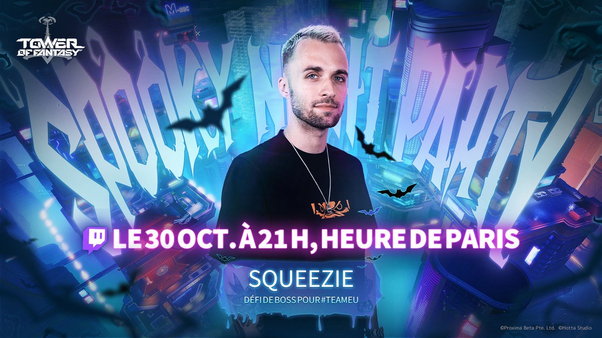 ToF_FR_Official's tweet photo. #ToFTeamSEA VS #ToFTeamEU ! ⚔️
Retrouve-nous pour la #SpookyNightParty afin de gagner des récompenses :
3 Nucléus Or pour 5 chanceux qui auront misé sur l'équipe victorieuse ! 🚀
Alors, quelle équipe l'emportera ? Rejoins-nous ce week-end pour le découvrir !
#TowerofFantasy https://t.co/xKTXm8HAHm