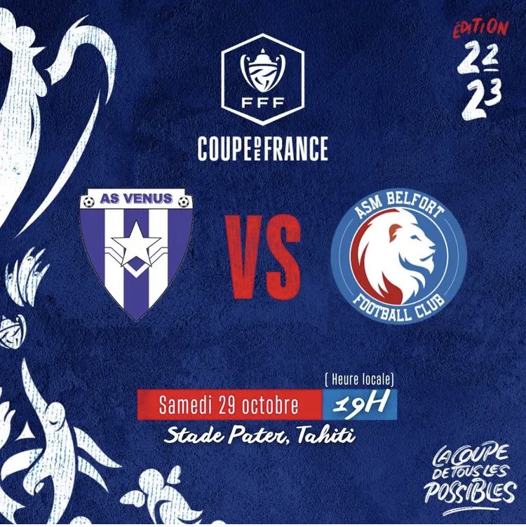 paul_c_watson's tweet photo. French fourth tier side ASM Belfort are in Tahiti to play AS Venus in the Coupe de France - a trip of 16,000km. Kick off in early hours of Sunday European time. The Coupe de France is unrivalled for insane away days. https://t.co/5sJkTthuZU