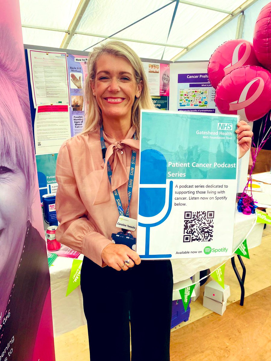 @CarolineTweedi showcasing their patient cancer podcast series dedicated to supporting those living with cancer listen now on Spotify  @Gateshead_NHS #GatesheadOpenDay @Findley66G @YvonneOrmston @JoanneB10736129 @DrewJRayner @LaneCae @judithw26868692 @janiemthomp @JaneConroyNHS