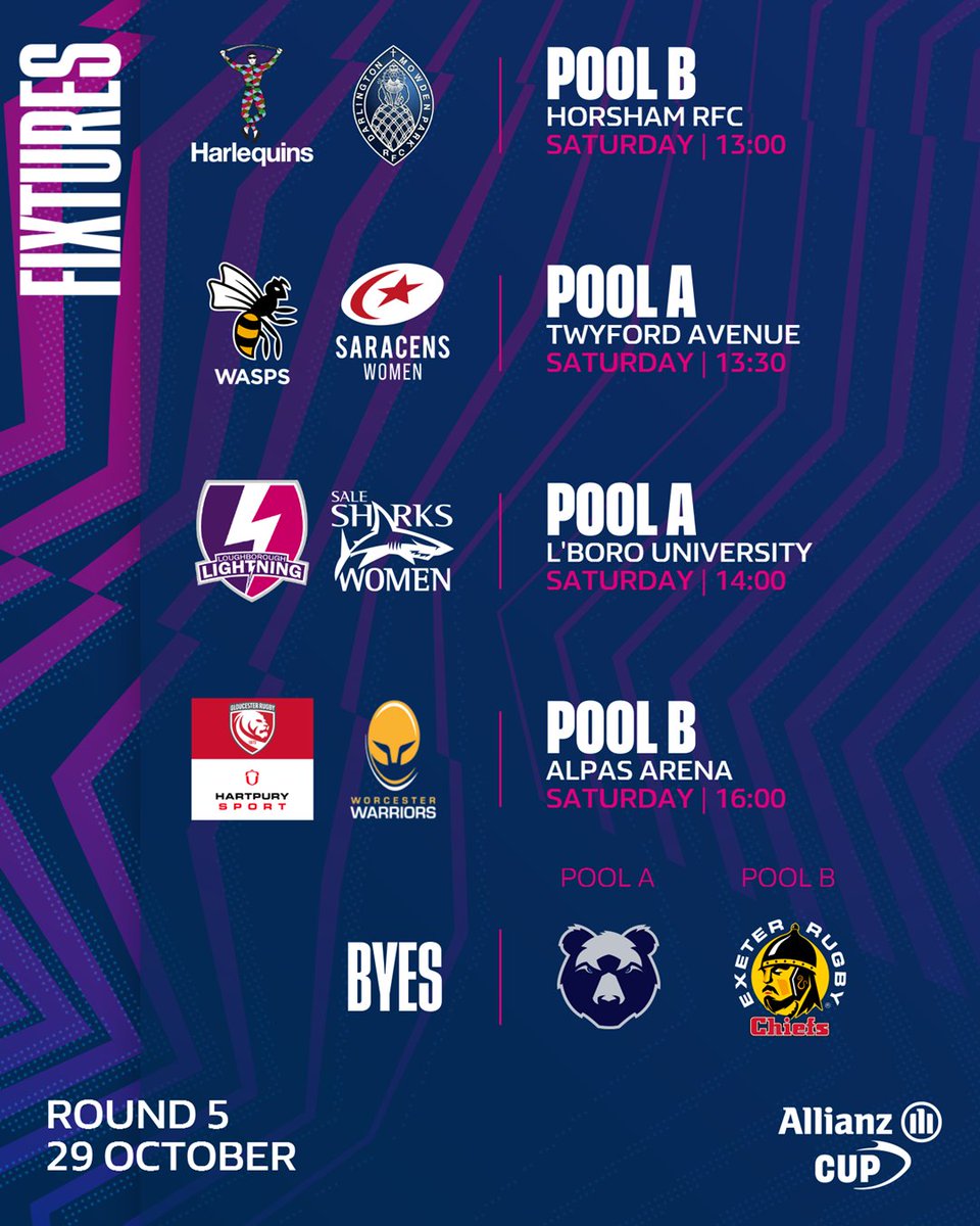 A reminder of today's fixtures in the Allianz Cup 🏆 #Premier15s