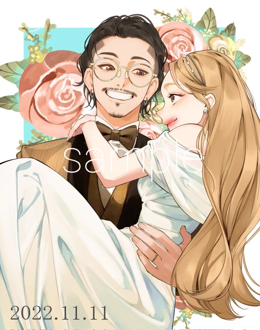 ご依頼でウェルカムボードを描かせていただきました!素敵な結婚式になりますように 