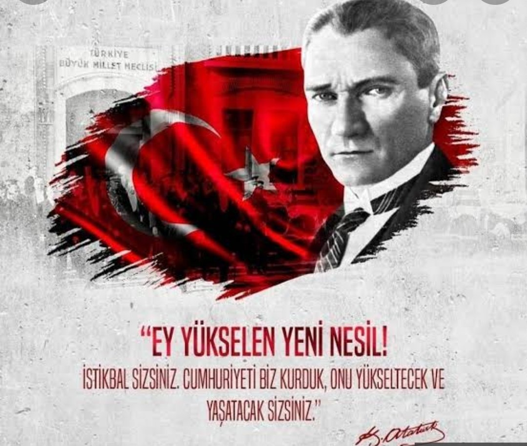 sldatalay's tweet photo. Ne mutlu ki Cumhuriyet; bizim lügatimizi, alfabemizi,dilimizi hasılı bütün düşünme setlerimizi korumuş,bizi biz yapan değerlere sahip cikma imkanı sunmuş bir devrimdir. 
99'ncu yılında Cumhuriyet Türkiyesinin kurucusu Büyük Önder Mustafa Kemal ATATÜRK'Ü saygı ve şükranla anıyorum https://t.co/HQOt5dBXpO