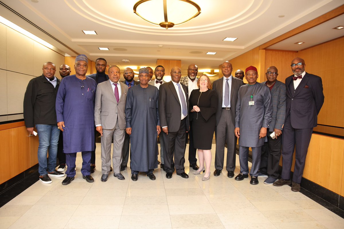 atiku's tweet photo. Yesterday, at the meeting at the State Department led by Molly Phee, Assistant Secretary—Bureau of African Affairs, the focus of our discussions were on the critical need to seek collaborative solutions to our local issues on democracy and governance, https://t.co/5mQlUO9SB4