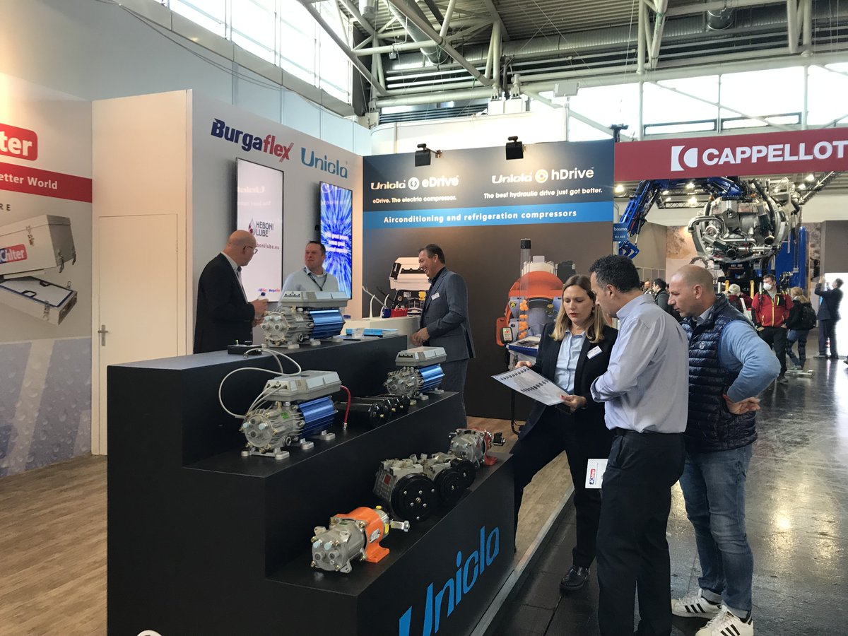 At busy tradeshows its great to have some help. Valeria Paioli is a champion, holding her own on any topic to do with AC compressors, hoses and tubing. And does it any one of four languages. Thanks Valeria and the Burgaflex team, we couldn't have done this BAUMA show without you.