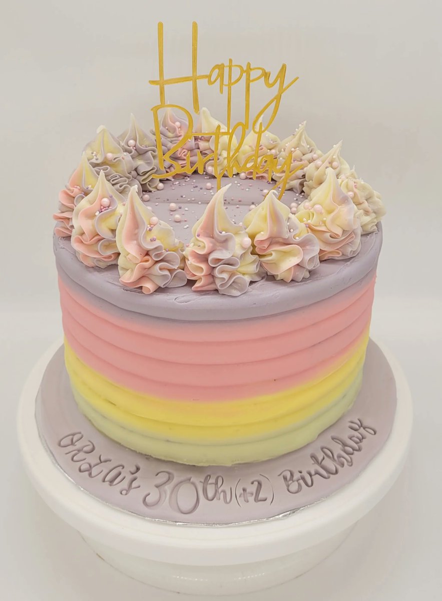 LoveenBakery's tweet photo. When you finally get to celebrate a big birthday two years later. Happy 30th (+2) to Orla! 
Chocolate biscuit cake covered with some pastel rainbow colours made from vanilla buttercream icing
#chocolatebiscuitcake #chocbiscuitcake #30thbirthdaycake #pastelcake #pastelrainbowcake https://t.co/X4Z7Q19AMR