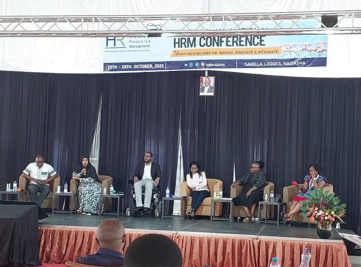 Harunassan's tweet photo. They say "The worst thing about disability is that people see it before they see you". This can be seen throu HR managers and leaders believing that they do not have what it takes to deliver on a job given.Harun Hassan during The 26th Annual HRM Conference, Naivasha, 28/10/2022. https://t.co/YEk1IBjWdI