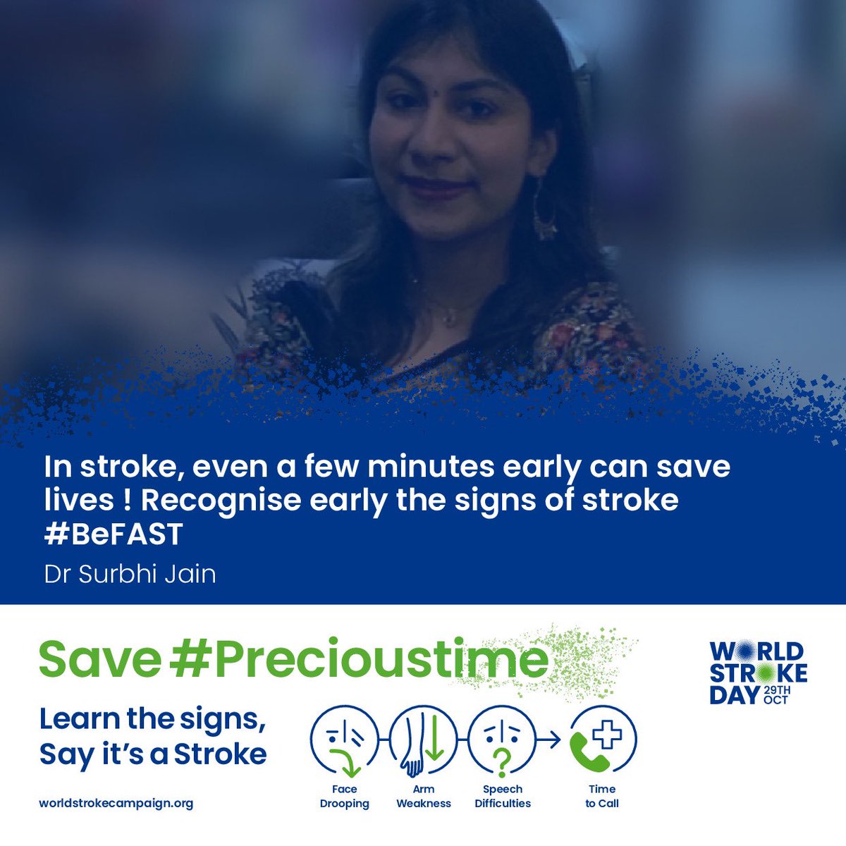 Time lost is a life lost!

You could save your own or someone else’s life, or help limit the long-term effects of stroke, by learning to think and Act F.A.S.T.

Save minutes Save Lives, Save #Precioustime 

#WorldStrokeDay2022 #neurotwitter 
#WSD22 #WorldStrokeDay #stroke