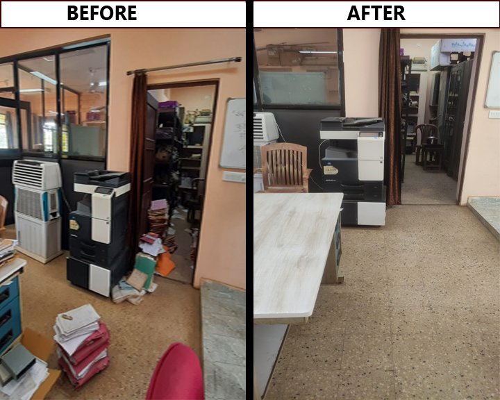GoIStats's tweet photo. Sub-Regional Office, National Statistical Office (Field Operations Division), Durg under Regional Office, Raipur carried out a cleaning and weeding out of old files &amp; records under Special Campaign 2.0 on 17.10.2022.
#SpecialCampaign2
@PMOIndia @Rao_InderjitS @DARPG_GoI https://t.co/0BSXdVkNYK
