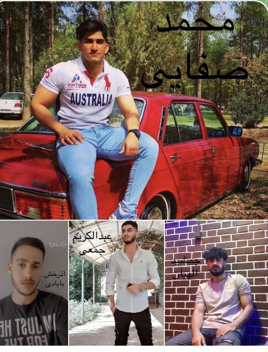 Hier die 4 Studenten, die gestern Nacht aus dem Studentenheim der Jondishapur Universität in Ahvaz von Basijis entführt wurden. 28. Oktober. #IranRevolution