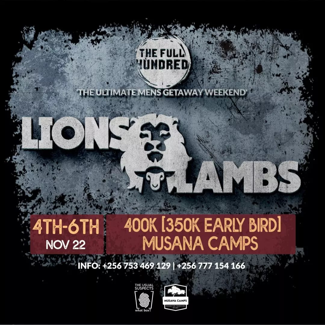 usualsuspectsug's tweet photo. Book your slot for The Full Hundred, the ultimate men's getaway weekend
4th-6th November at Musana Camps
400k (350k early bird)
For bookings and info : 0753469129 /0777154166
#LionsandLambs
#TheFullHundred22
#MensWeekend https://t.co/cH9Ewbo6Em
