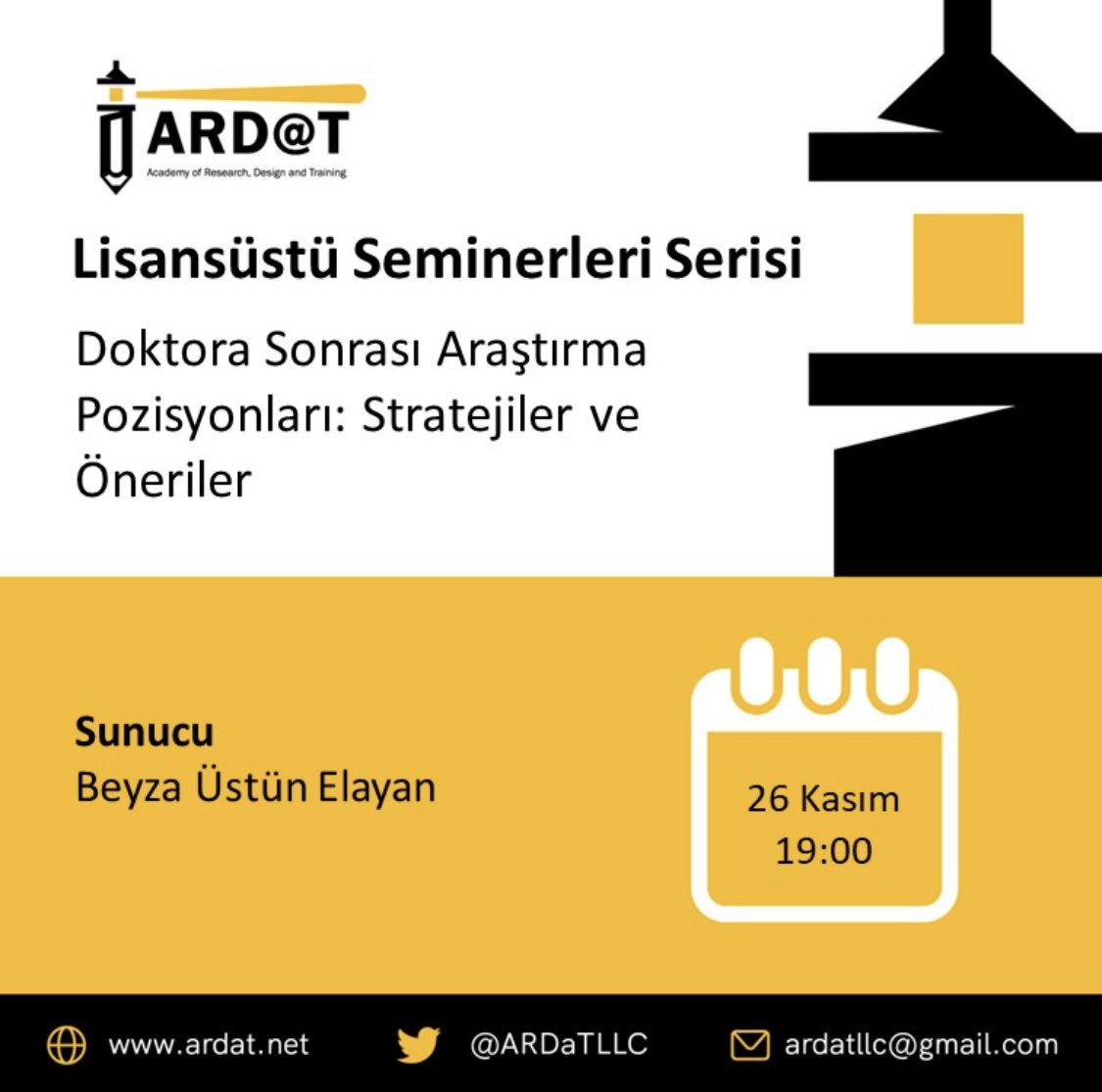❓Post-doc ve visiting scholar arasındaki fark nedir
❓Post-doc yapabilmenin şartları nelerdir 
❓Post-doc pozisyonlarına nereden ve nasıl başvurulur
Bu vb pek çok sorunun cevabını Avrupa ve Amerika deneyimleriyle paylaşmak üzere sizi ücretsiz seminerimize bekliyoruz. 👇🏼