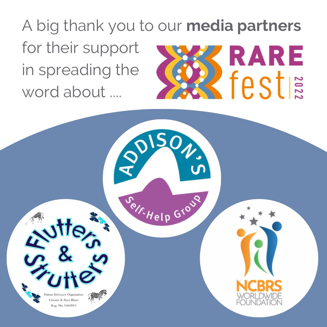 camraredisease's tweet image. Thank you to our wonderful #RAREfest22 media partners
@FibroFlutters @AddisonsUK &amp;amp; @ncbrsfoundation helping spread the word about our inclusive #RareDisease event live in Cambridge on 25/26 Nov, our work &amp;amp; theirs!
#StrongerTogether
Free tickets: bit.ly/3uFhKWu