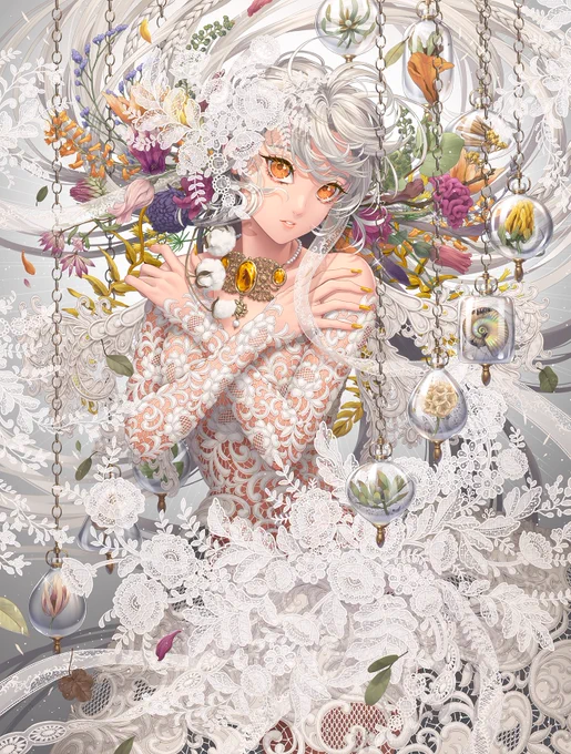 草花たくさん描いた 
