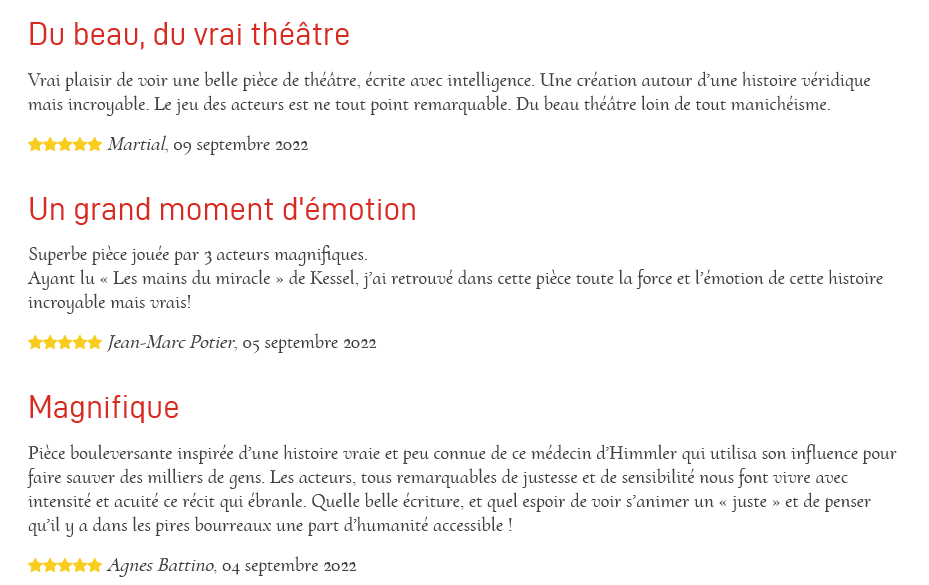 StudioHebertot's tweet photo. Deux mains, la liberté
⚠ Prolongation jusqu'au 11 décembre ⚠
Quelques avis spectateurs :
« Une histoire magnifique, des acteurs formidables qui transmettent des émotions incroyables. Bravo bravo bravo je recommande grandement »
— Damien
https://t.co/nLDWifgBCd
🎫 https://t.co/toLRBaQHVN