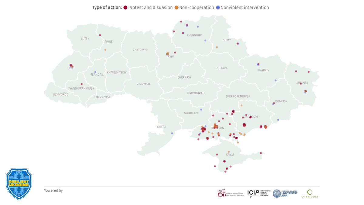 ResilientUA's tweet photo. ✊🇺🇦 From the beginning of the full-scale russian #invasion until June 30, at least 235 cases of #nonviolent #resistance to the RU #occupation were documented in #Ukraine.

More in the report made by @ICIPeace and @novact__ 👉https://t.co/GTj7XudweD https://t.co/6XuzbPrWts