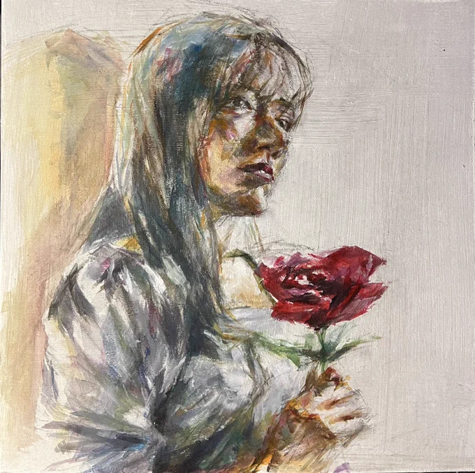 「Dear」#絵 #アクリル画 #art 花に乗せて。 