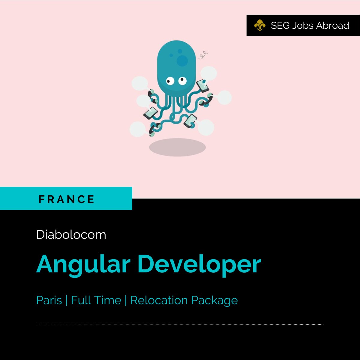 SEGabroad's tweet photo. Angular Developer Job Position
Location: Paris
Company: Diabolocom
Industry: Telecommunication
#ITJobs #workinfrance #JobAlert #Job
Apply: https://t.co/2ezt0gAO56 https://t.co/i7bWn9W820