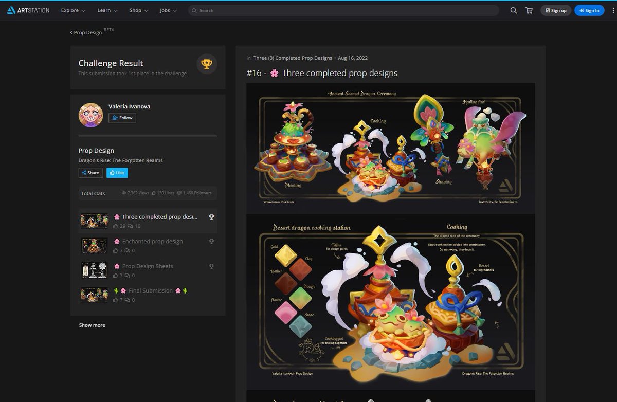 🥇Felicitar a Valeria #2D #Artist que este mes ha conseguido el #ArtStationCallenge de #conceptart 
El #esfuerzo recompensado. 🦾🦾🦾
Seguimos diciendo orgullosos que una Escuela es tan grande como lo son sus exalumnos.
Grande Valeria!!!!