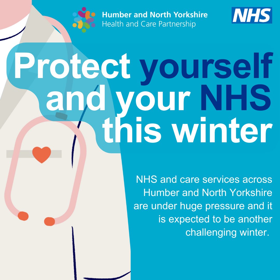 HumberNHSFT's tweet photo. This winter is expected to be very busy in NHS and Care across Humber and North Yorkshire. 

See simple steps you can follow to protect yourself and your NHS this winter below. 

https://t.co/P39Gclk2EW. https://t.co/L4OLTZwC64