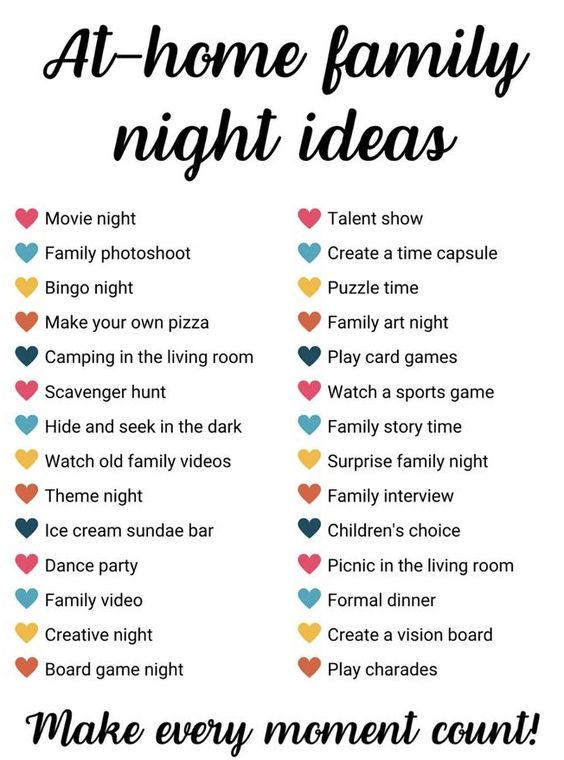 SunQuestFunding's tweet photo. Some great ideas for a family night with the kids. #family #familynight #activities #home #njmortgage https://t.co/bcqWW43A0x