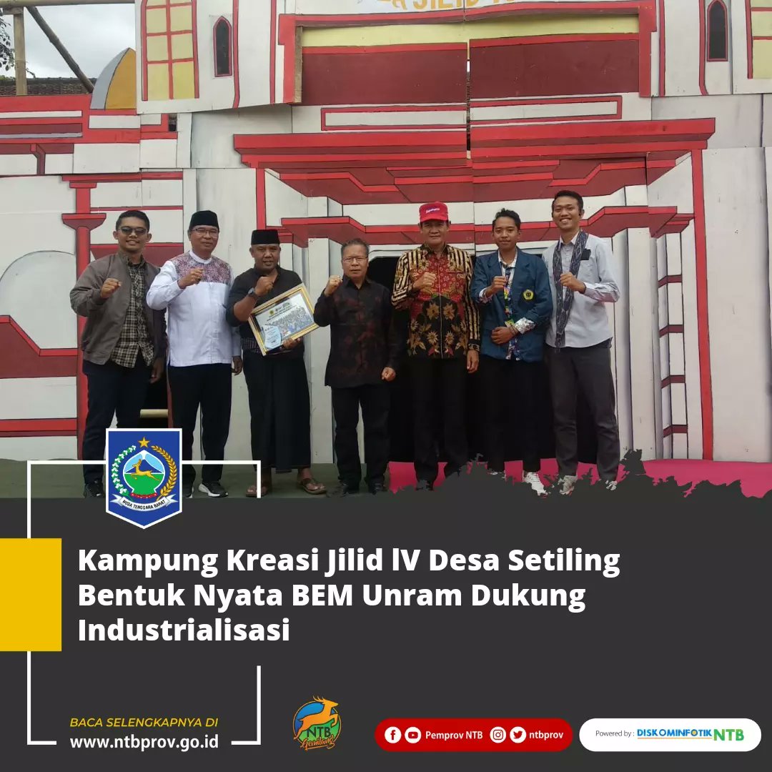 NTB_Prov's tweet photo. Kampung Kreasi Jilid lV Desa Setiling Bentuk Nyata BEM Unram Dukung Industrialisasi
Selengkapnya di https://t.co/dGw2RK5Hlw
#kampungkreasi #unram #universitasmataram #Industrialisasi #IndustrialisasiNTB #NTBSejahteradanMandiri #bemunram #ntbgemilang https://t.co/UW4OSntMHU