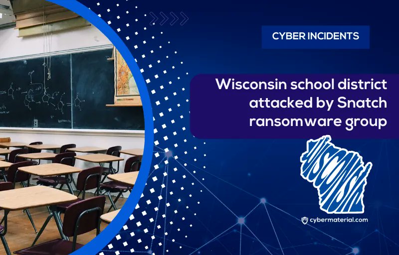 Cybermaterial_'s tweet photo. ⚠️INCIDENT: Wisconsin school district attacked by Snatch ransomware group -

@kusd 

Find more: https://t.co/a1hFYhIhG5 

#cybermaterial #cybersecurity #infosec #incident #snatchransomware #databreach #wisconsinschooldistrict #cyberattack #cybercriminal #hackers #hacked https://t.co/kF9CI3WbTv