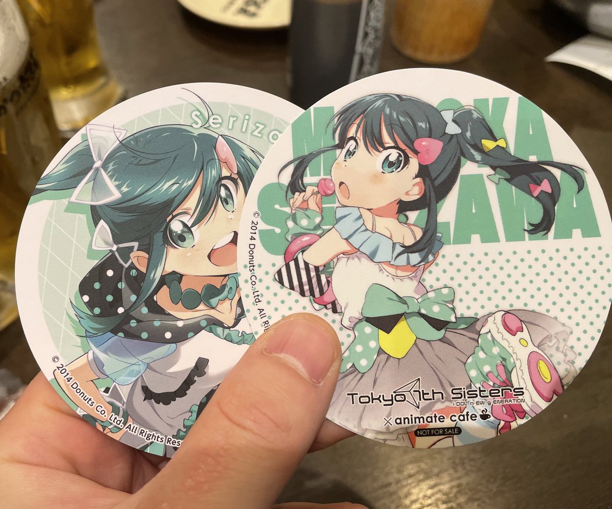 支配人とナナシスカフェ連番！
コースターは両方モモカでした